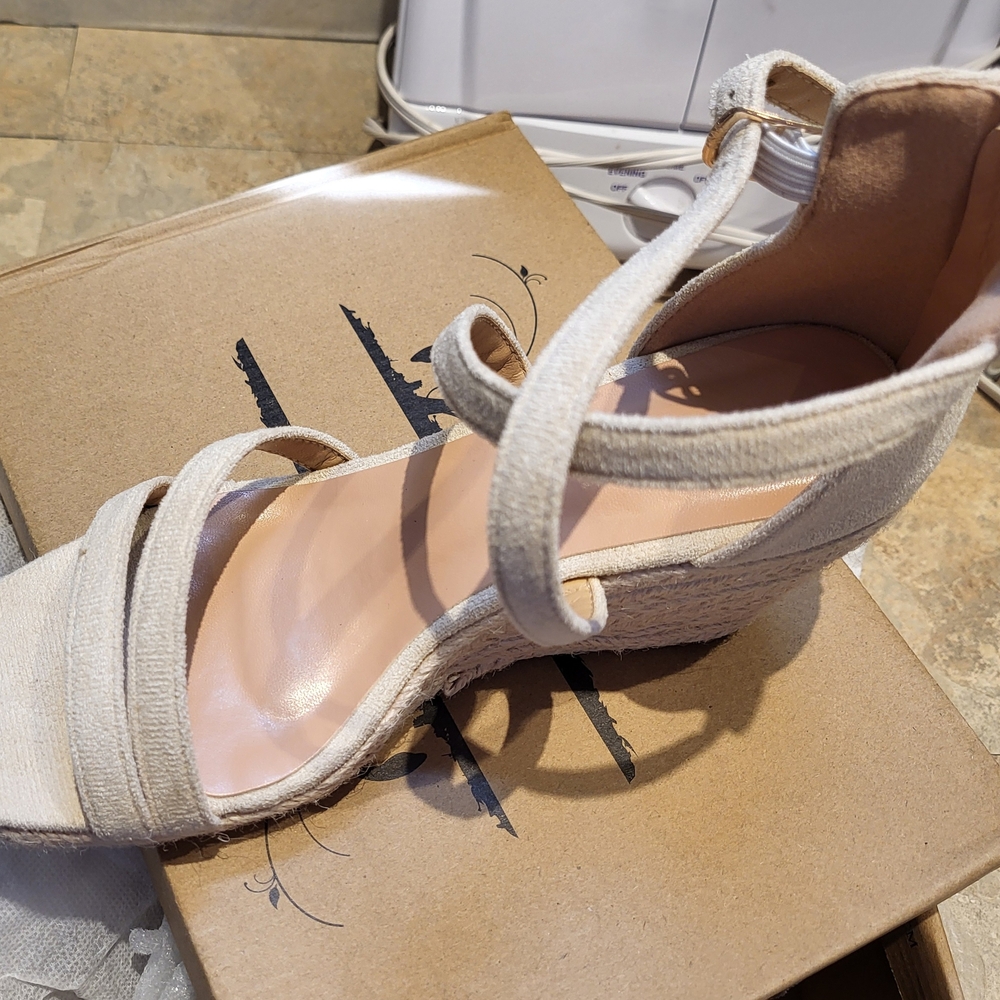 Cream Espadrilles with Soft Construction and Elastic Straps